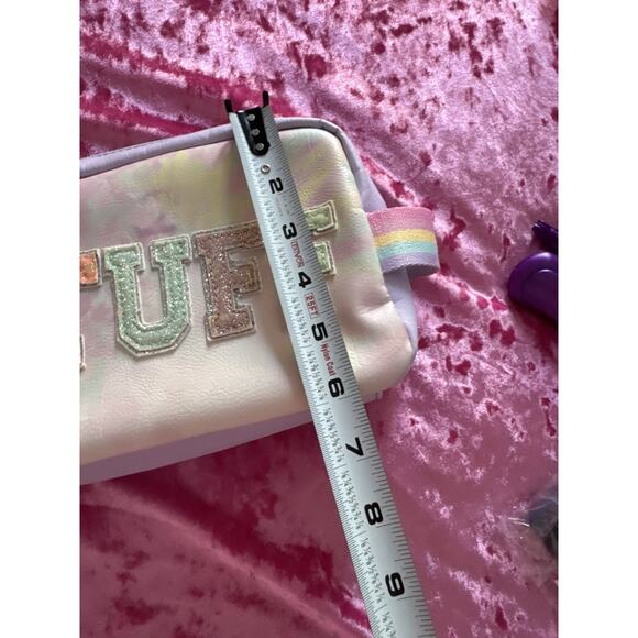 Purple Tie Dye Cosmetic Bag Glitter "Stuff" Cute Girly Makeup Toiletry - Picture 6 of 7